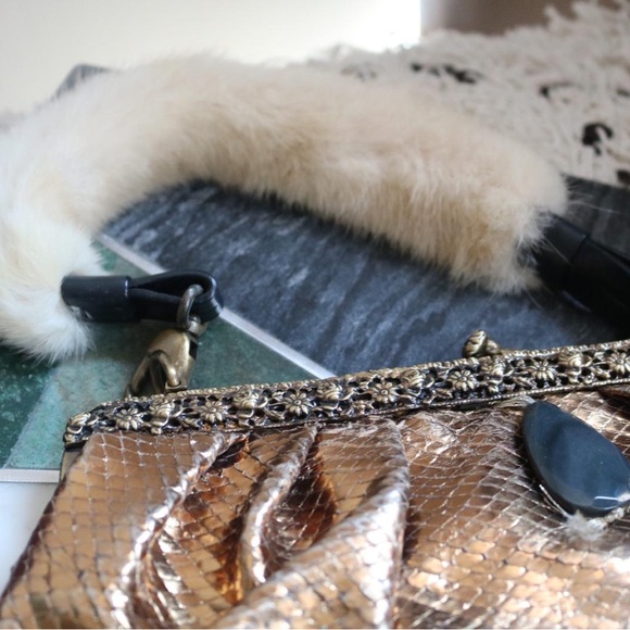 Barbara Bui Fur Handle Handbag Purse - Picture 6 of 6